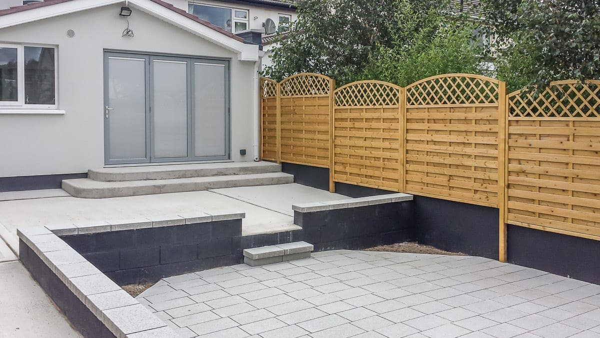 Bifold doors opening onto a stepped patio